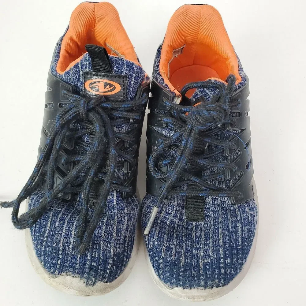 Boys Lace-Up Sneakers Orange Blue‎ Youth Size 13